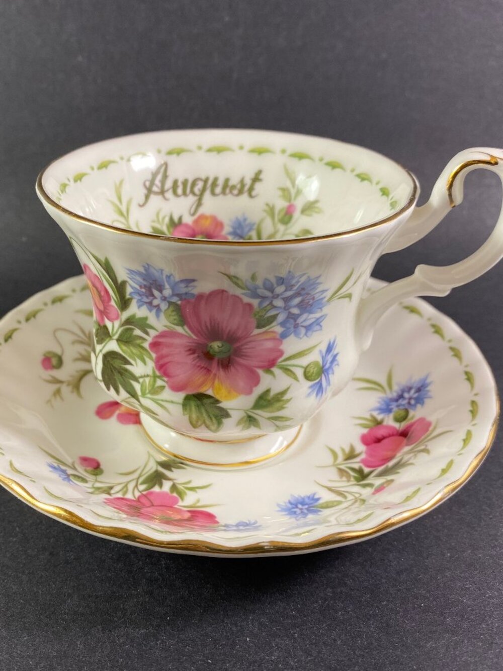 Royal Albert Flower of the Month August with Poppy flowers.